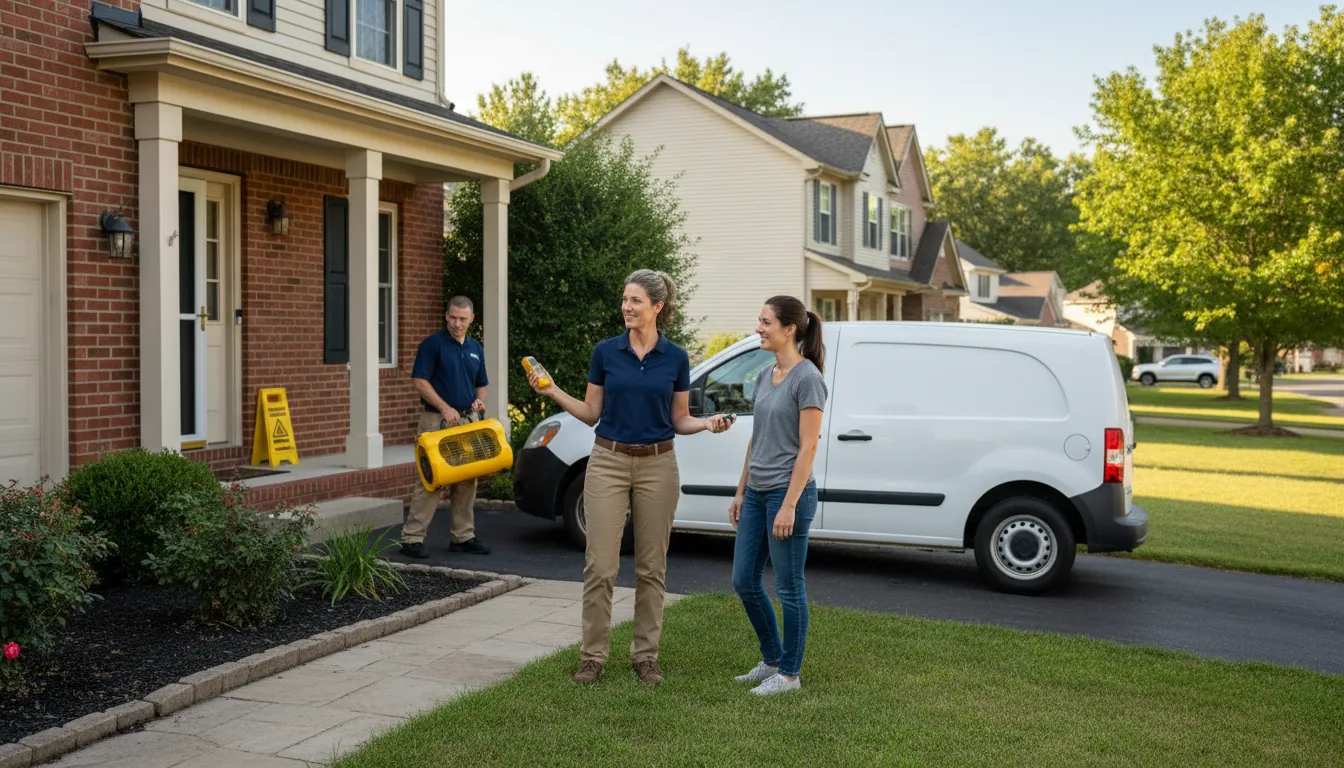 Residential water damage restoration in Enfield, IL